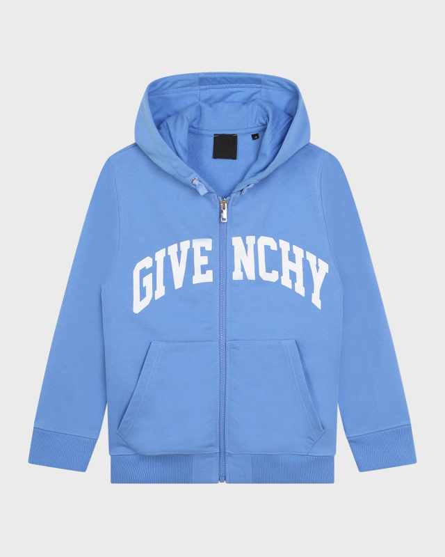 Boy's Hooded Logo-Print Fleece Cardigan, Size 8-14